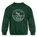 Louisiana Youth Sweatshirt - State Design Youth Louisiana Crewneck Sweatshirt - forest green