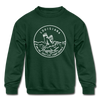 Louisiana Youth Sweatshirt - State Design Youth Louisiana Crewneck Sweatshirt - forest green