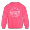 Maryland Youth Sweatshirt - State Design Youth Maryland Crewneck Sweatshirt - neon pink