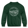 Maryland Youth Sweatshirt - State Design Youth Maryland Crewneck Sweatshirt - forest green