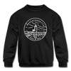 Massachusetts Youth Sweatshirt - State Design Youth Massachusetts Crewneck Sweatshirt - black