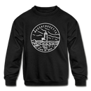 Massachusetts Youth Sweatshirt - State Design Youth Massachusetts Crewneck Sweatshirt - black