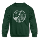 Massachusetts Youth Sweatshirt - State Design Youth Massachusetts Crewneck Sweatshirt - forest green