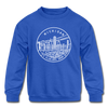 Michigan Youth Sweatshirt - State Design Youth Michigan Crewneck Sweatshirt - royal blue