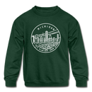 Michigan Youth Sweatshirt - State Design Youth Michigan Crewneck Sweatshirt - forest green