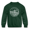 Michigan Youth Sweatshirt - State Design Youth Michigan Crewneck Sweatshirt - forest green