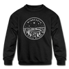 Minnesota Youth Sweatshirt - State Design Youth Minnesota Crewneck Sweatshirt - black