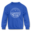 Minnesota Youth Sweatshirt - State Design Youth Minnesota Crewneck Sweatshirt - royal blue