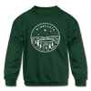 Minnesota Youth Sweatshirt - State Design Youth Minnesota Crewneck Sweatshirt - forest green