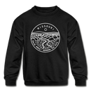 Missouri Youth Sweatshirt - State Design Youth Missouri Crewneck Sweatshirt - black