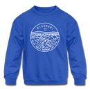 Missouri Youth Sweatshirt - State Design Youth Missouri Crewneck Sweatshirt - royal blue