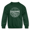 Missouri Youth Sweatshirt - State Design Youth Missouri Crewneck Sweatshirt - forest green