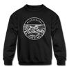 Mississippi Youth Sweatshirt - State Design Youth Mississippi Crewneck Sweatshirt - black