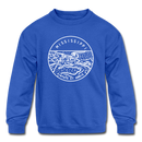 Mississippi Youth Sweatshirt - State Design Youth Mississippi Crewneck Sweatshirt - royal blue