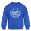 Mississippi Youth Sweatshirt - State Design Youth Mississippi Crewneck Sweatshirt - royal blue