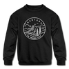 Montana Youth Sweatshirt - State Design Youth Montana Crewneck Sweatshirt - black