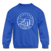 Montana Youth Sweatshirt - State Design Youth Montana Crewneck Sweatshirt - royal blue