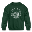 Montana Youth Sweatshirt - State Design Youth Montana Crewneck Sweatshirt - forest green