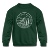 Montana Youth Sweatshirt - State Design Youth Montana Crewneck Sweatshirt - forest green