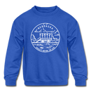 Nebraska Youth Sweatshirt - State Design Youth Nebraska Crewneck Sweatshirt - royal blue