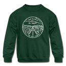 Nevada Youth Sweatshirt - State Design Youth Nevada Crewneck Sweatshirt - forest green