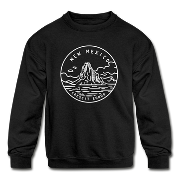 New Mexico Youth Sweatshirt - State Design Youth New Mexico Crewneck Sweatshirt - black
