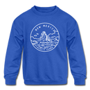 New Mexico Youth Sweatshirt - State Design Youth New Mexico Crewneck Sweatshirt - royal blue