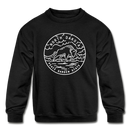 North Dakota Youth Sweatshirt - State Design Youth North Dakota Crewneck Sweatshirt - black