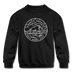 North Dakota Youth Sweatshirt - State Design Youth North Dakota Crewneck Sweatshirt - black