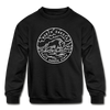 North Dakota Youth Sweatshirt - State Design Youth North Dakota Crewneck Sweatshirt - black
