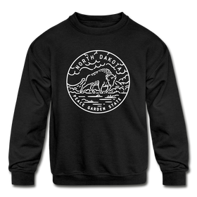 North Dakota Youth Sweatshirt - State Design Youth North Dakota Crewneck Sweatshirt