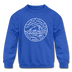 North Dakota Youth Sweatshirt - State Design Youth North Dakota Crewneck Sweatshirt - royal blue