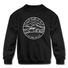 New Hampshire Youth Sweatshirt - State Design Youth New Hampshire Crewneck Sweatshirt - black