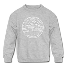 New Hampshire Youth Sweatshirt - State Design Youth New Hampshire Crewneck Sweatshirt - heather gray