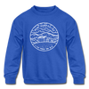 New Hampshire Youth Sweatshirt - State Design Youth New Hampshire Crewneck Sweatshirt - royal blue