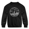 New York Youth Sweatshirt - State Design Youth New York Crewneck Sweatshirt - black