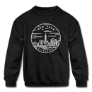New York Youth Sweatshirt - State Design Youth New York Crewneck Sweatshirt - black