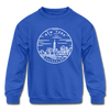 New York Youth Sweatshirt - State Design Youth New York Crewneck Sweatshirt - royal blue