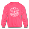 New York Youth Sweatshirt - State Design Youth New York Crewneck Sweatshirt - neon pink