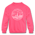 New York Youth Sweatshirt - State Design Youth New York Crewneck Sweatshirt - neon pink