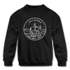 Oklahoma Youth Sweatshirt - State Design Youth Oklahoma Crewneck Sweatshirt - black