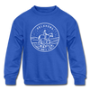 Oklahoma Youth Sweatshirt - State Design Youth Oklahoma Crewneck Sweatshirt - royal blue