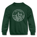 Oklahoma Youth Sweatshirt - State Design Youth Oklahoma Crewneck Sweatshirt - forest green