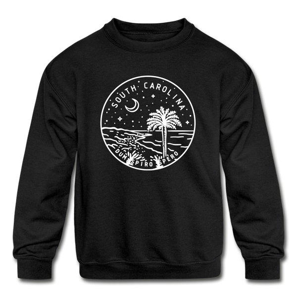 South Carolina Youth Sweatshirt - State Design Youth South Carolina Crewneck Sweatshirt - black