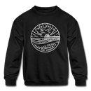 New Jersey Youth Sweatshirt - State Design Youth New Jersey Crewneck Sweatshirt - black