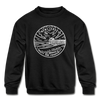 New Jersey Youth Sweatshirt - State Design Youth New Jersey Crewneck Sweatshirt - black