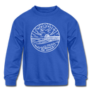 New Jersey Youth Sweatshirt - State Design Youth New Jersey Crewneck Sweatshirt - royal blue
