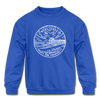 New Jersey Youth Sweatshirt - State Design Youth New Jersey Crewneck Sweatshirt - royal blue