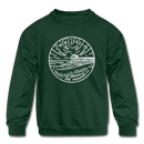 New Jersey Youth Sweatshirt - State Design Youth New Jersey Crewneck Sweatshirt - forest green
