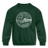 New Jersey Youth Sweatshirt - State Design Youth New Jersey Crewneck Sweatshirt - forest green